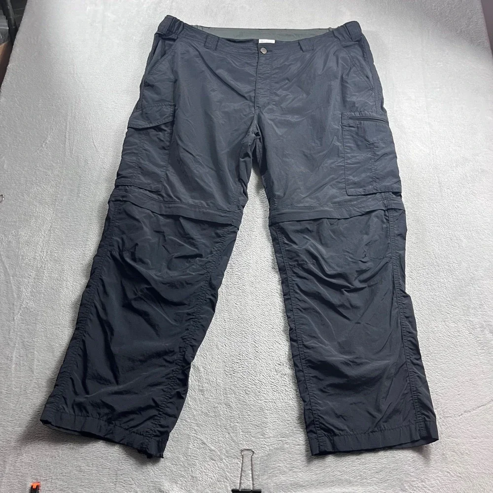 Columbia Mens 42x30 Convertible Cargo Pants Black Hiking Outdoor Zip Off Shorts